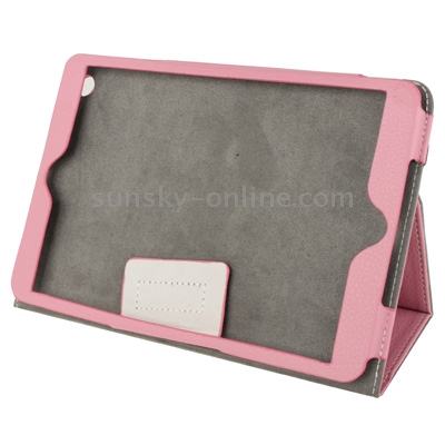 Litchi Texture Leather Case with Elastic Hand Strap & Holder for iPad mini 1 / 2 / 3(Pink) Litchi Texture Leather Case with Elastic Hand Strap & Holder for iPad mini 1 / 2 / 3(Pink)