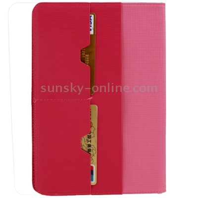 Natural Texture Flip Leather Case with Credit Card Slots & Holder Function for iPad mini 1 / 2 / 3(Magenta) Natural Texture Flip Leather Case with Credit Card Slots & Holder Function for iPad mini 1 / 2 / 3(Magenta)