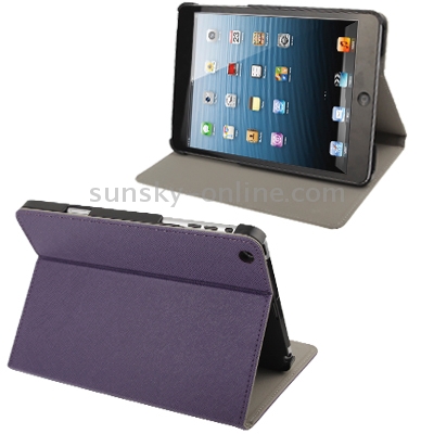 Cross Texture Horizontal Flip Leather Case with Holder for iPad mini 1 / 2 / 3(Purple) Cross Texture Horizontal Flip Leather Case with Holder for iPad mini 1 / 2 / 3(Purple)