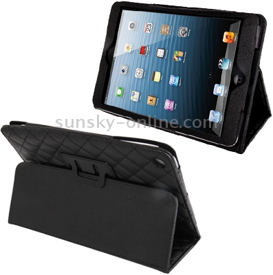 Plaid Texture Soft Leather Case with Holder & Sleep / Wake-up Function for iPad mini / mini 2 Retina(Black) Plaid Texture Soft Leather Case with Holder & Sleep / Wake-up Function for iPad mini / mini 2 Retina(Black)
