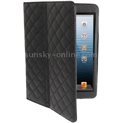 Plaid Texture Soft Leather Case with Holder & Sleep / Wake-up Function for iPad mini / mini 2 Retina(Black) Plaid Texture Soft Leather Case with Holder & Sleep / Wake-up Function for iPad mini / mini 2 Retina(Black)