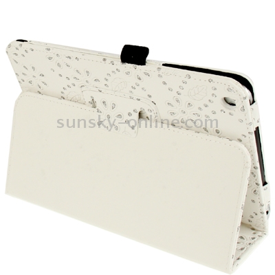 Diamond Palace Flower Pattern Leather Case with Holder for iPad mini 1 / 2 / 3(White) Diamond Palace Flower Pattern Leather Case with Holder for iPad mini 1 / 2 / 3(White)