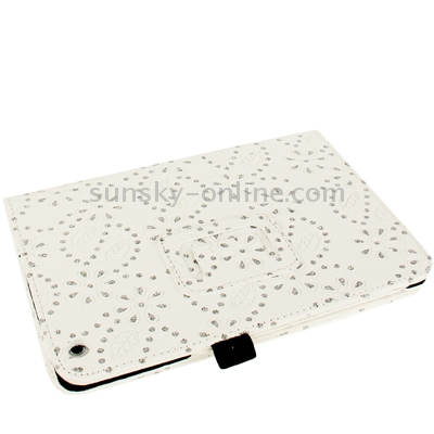 Diamond Palace Flower Pattern Leather Case with Holder for iPad mini 1 / 2 / 3(White) Diamond Palace Flower Pattern Leather Case with Holder for iPad mini 1 / 2 / 3(White)