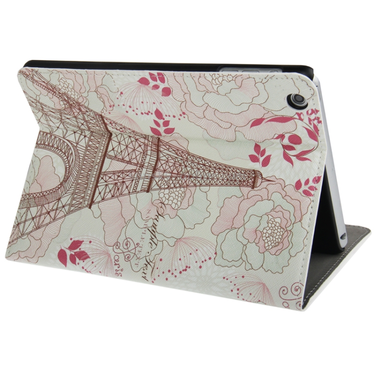 Eiffel Tower Pattern Cross Texture Leather Case with Holder & Credit Card Slots for iPad mini 1 / 2 / 3 Eiffel Tower Pattern Cross Texture Leather Case with Holder & Credit Card Slots for iPad mini 1 / 2 / 3