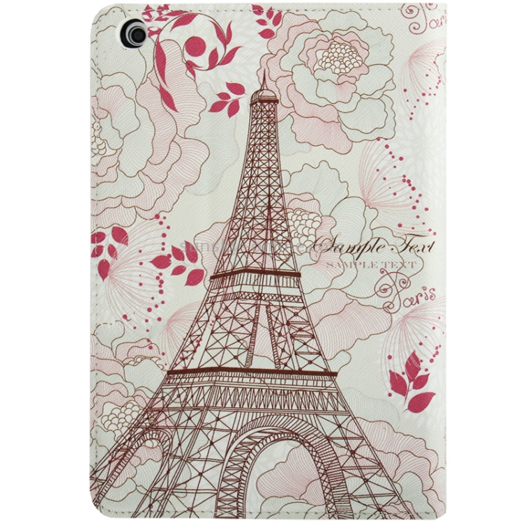 Eiffel Tower Pattern Cross Texture Leather Case with Holder & Credit Card Slots for iPad mini 1 / 2 / 3 Eiffel Tower Pattern Cross Texture Leather Case with Holder & Credit Card Slots for iPad mini 1 / 2 / 3