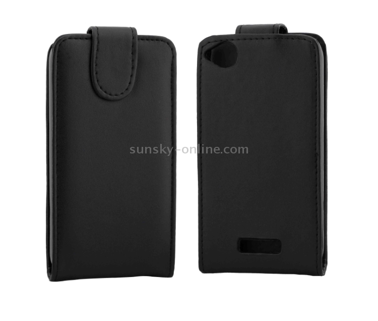 Vertical Flip Solid Leather for HTC 320(Black)
