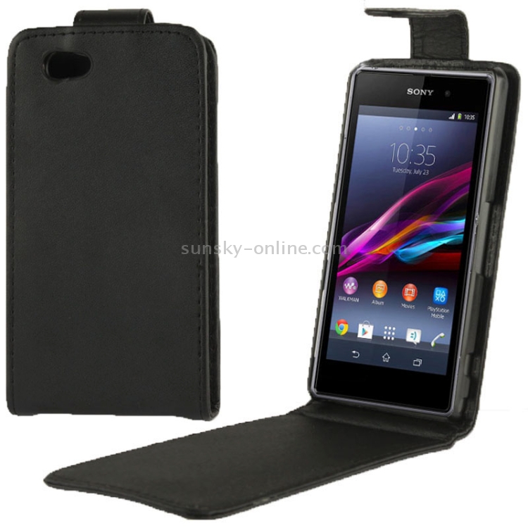 Vertical Flip Leather Case Sony Xperia Z1 mini / M51w / Xperia Z1 Compact (Black)