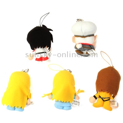 5 PCS Cute Cloth Doll Mobile Phone Pendant