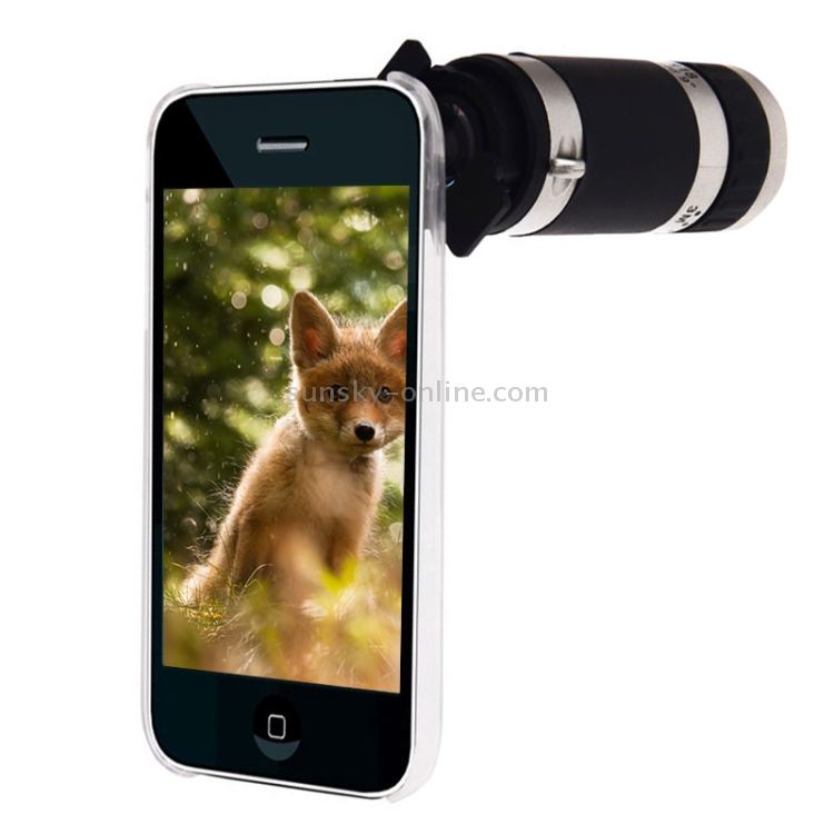 6X Zoom Lens Mobile Phone Telescope + Crystal Case for iPhone 3G & 3GS(Transparent)