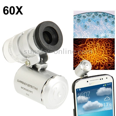 60X Zoom Digital Mobile Phone Microscope Magnifier with Plastic Case & LED Light for Galaxy S IV / i9500 60X Zoom Digital Mobile Phone Microscope Magnifier with Plastic Case & LED Light for Galaxy S IV / i9500