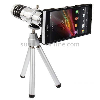 12X Optical Zoom Mobile Phone Telescope Circumscribing Lens with Tripod + Plastic Case for Sony Xperia Z / L36h(Silver) 12X Optical Zoom Mobile Phone Telescope Circumscribing Lens with Tripod + Plastic Case for Sony Xperia Z / L36h(Silver)
