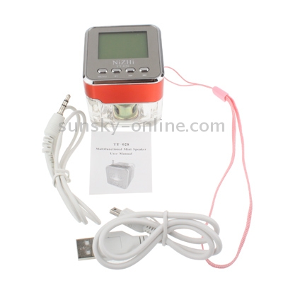 Transparent Acrylic 1.5 inch LCD Screen Display Speaker with Colorful LED Lights / Time, Support FM / TF card & U Disk Reader (Red) Transparent Acrylic 1.5 inch LCD Screen Display Speaker with Colorful LED Lights / Time, Support FM / TF card & U Disk Reader (Red)