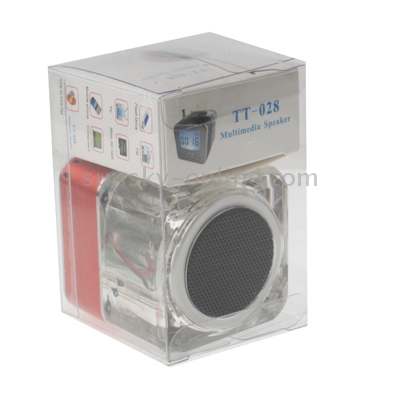 Transparent Acrylic 1.5 inch LCD Screen Display Speaker with Colorful LED Lights / Time, Support FM / TF card & U Disk Reader (Red) Transparent Acrylic 1.5 inch LCD Screen Display Speaker with Colorful LED Lights / Time, Support FM / TF card & U Disk Reader (Red)