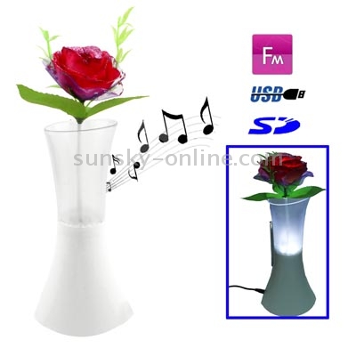 Flower Vase Shape Speaker, with 7 LED Lights Energy Saving Lamp, Support FM Radio / SD Card & U Disk Reader Flower Vase Shape Speaker, with 7 LED Lights Energy Saving Lamp, Support FM Radio / SD Card & U Disk Reader