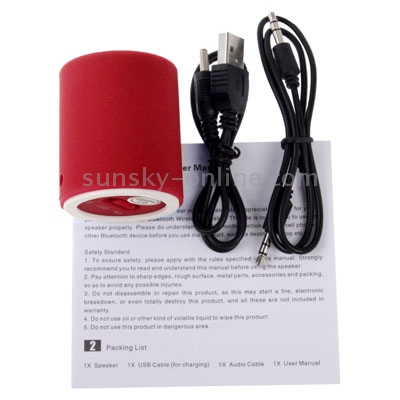 Bluetooth 2.0 Mini Speaker, Size: 50 x 43 x 43mm (Red) Bluetooth 2.0 Mini Speaker, Size: 50 x 43 x 43mm (Red)