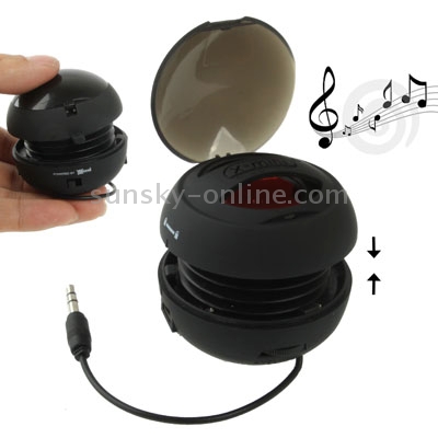 Hamburg Style 3.5mm Jack Portable Mini Speaker, Built in Rechargeable Li-ion Battery(Black) Hamburg Style 3.5mm Jack Portable Mini Speaker, Built in Rechargeable Li-ion Battery(Black)