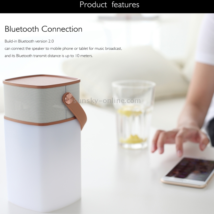 ROCK Mulite Waterproof IPX4 LED Light Bluetooth Speaker, Support Hands-free Answer Phone & TF Card(Coffee) ROCK Mulite Waterproof IPX4 LED Light Bluetooth Speaker, Support Hands-free Answer Phone & TF Card(Coffee)
