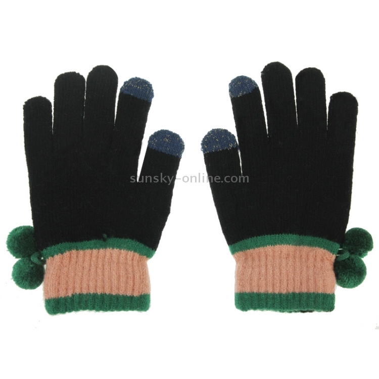 Fashionable Dot Pattern 2-finger Capacitive Touch Gloves for Women(Black) Fashionable Dot Pattern 2-finger Capacitive Touch Gloves for Women(Black)