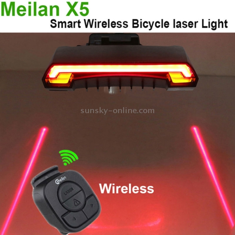 Meilan X5 Wireless Remote Control Laser Tail Lamp for Bicycle