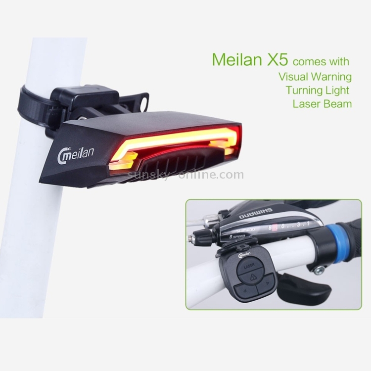 Meilan X5 Wireless Remote Control Laser Tail Lamp for Bicycle ...