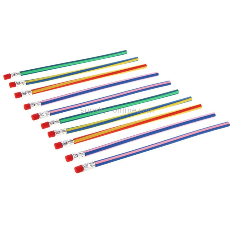 Crayon Flexible et Flexible avec gomme, 3 pièces, crayons colorés et  magiques, papeterie pour enfants, fournitures scolaires et de bureau