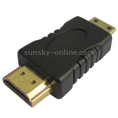 Adaptador HDMI de 19 pines macho a mini HDMI macho (chapado en oro) (negro) - 1