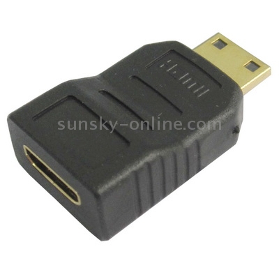 Adaptador Mini HDMI macho a mini HDMI hembra (chapado en oro) (negro) - 1