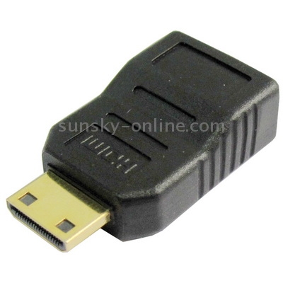Adaptador Mini HDMI macho a mini HDMI hembra (chapado en oro) (negro) - 2