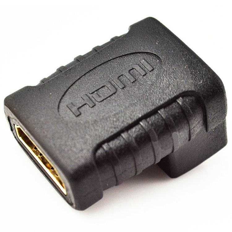 Acoplador de ángulo HDMI (hembra a hembra) - 90 grados (chapado en oro) (negro) - 2
