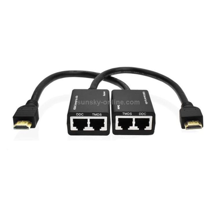Extensor HDMI por cable LAN Cat5e / 6 30M / 1080P (negro) - 1