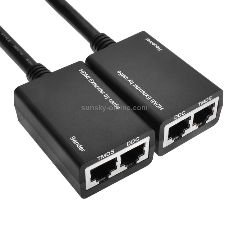 Extensor HDMI por cable LAN Cat5e / 6 30M / 1080P (negro) - 2