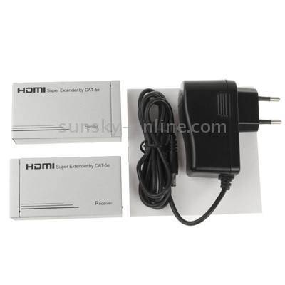 Extensor HDMI 1080P Full HD por cable Cat-5e / 6, Distancia de transmisión: 60 m (plateado) - 5