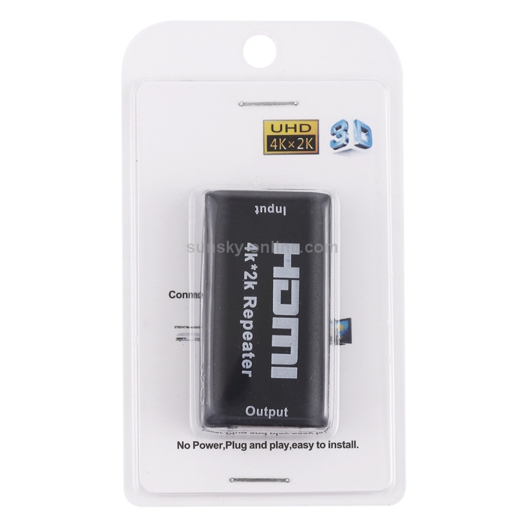 Repetidor de amplificador HDMI UHD 4Kx2K (negro) - 3