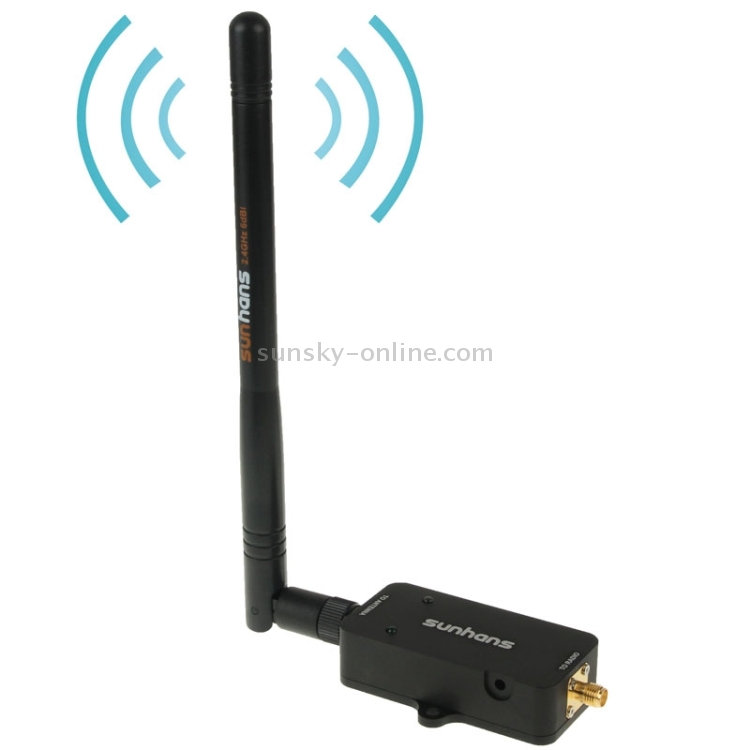 Sunhans SH24BTA-N 35dBm 2.4GHz 3W 11N / G / B Amplificador de señal WiFi Amplificador WiFi Repetidor inalámbrico (negro) - 1