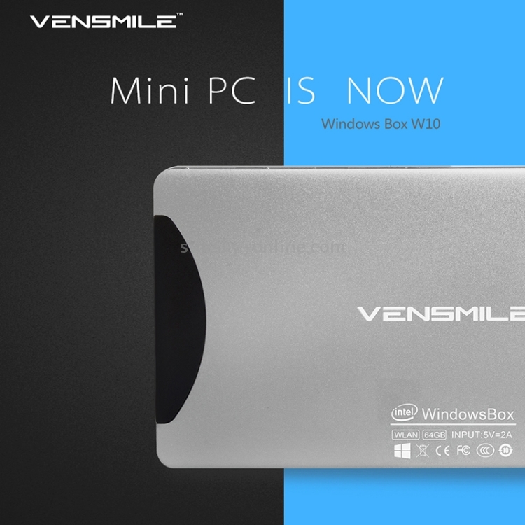 Mini PC VENSMILE W10, Intel Bay Trail CR, CPU Z3735F, ROM: 64 GB, RAM: 2 GB, compatible con Windows 8.1, Bluetooth, WiFi (plateado) - 5