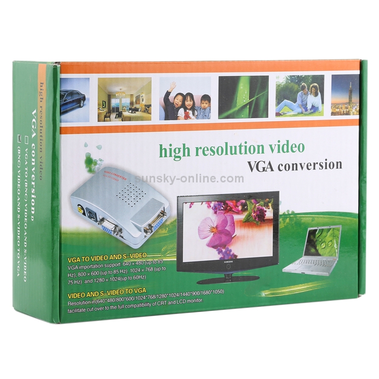 Conversión de video de alta resolución (BNC) y S-Video a VGA (negro) - 4