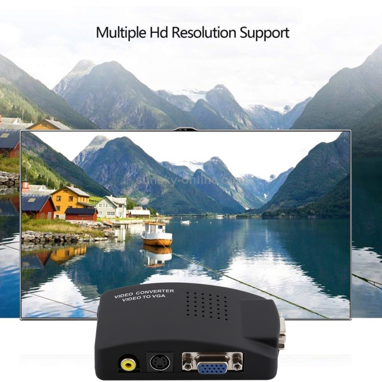 Conversión de video de alta resolución (BNC) y S-Video a VGA (negro) - 8