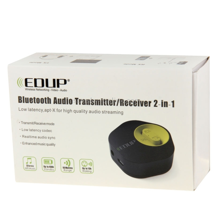 EDUP 2 in 1 Bluetooth V4.1+EDR 3.5mm Audio Receiver & Transmitter for Music and TV For iPhone, Samsung, HTC, Sony, Google, Huawei, Xiaomi and other Smartphones EDUP 2 in 1 Bluetooth V4.1+EDR 3.5mm Audio Receiver & Transmitter for Music and TV For iPhone, Samsung, HTC, Sony, Google, Huawei, Xiaomi and other Smartphones
