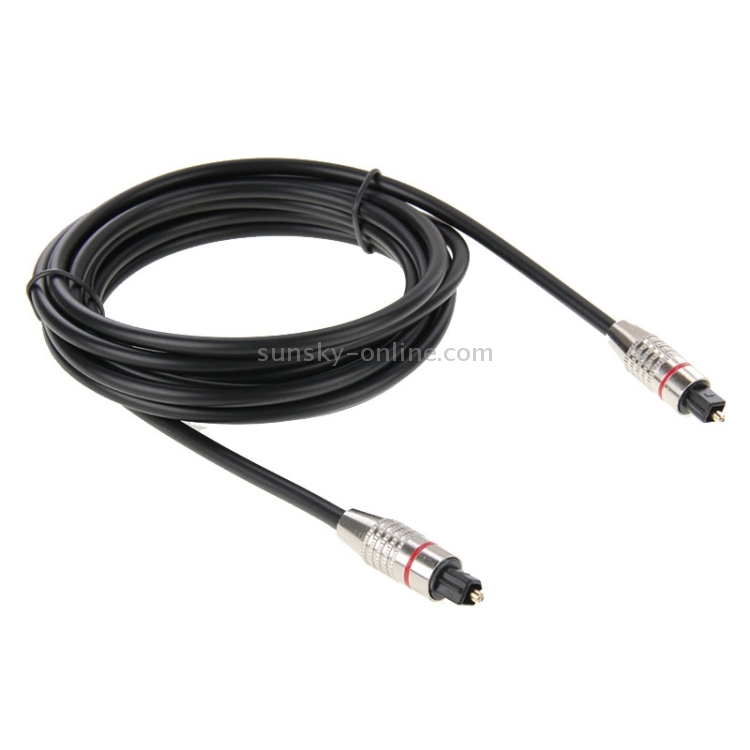 Cable de fibra óptica de audio digital Toslink M a M, OD: 5,0 mm, longitud: 3 m - 1