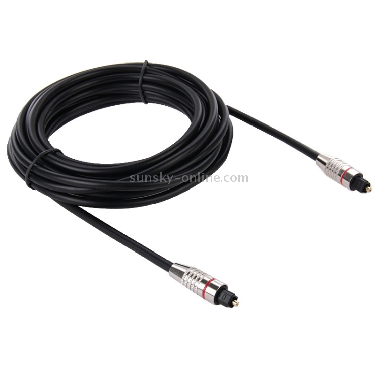 Cable de fibra óptica de audio digital Toslink M a M, OD: 5,0 mm, longitud: 5 m - 1