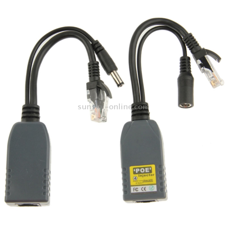 2 PCS 904, 4 Cores Power Over Ethernet Passive POE Splitter Injector  Adapter Cable Kit for IP Camera Security System