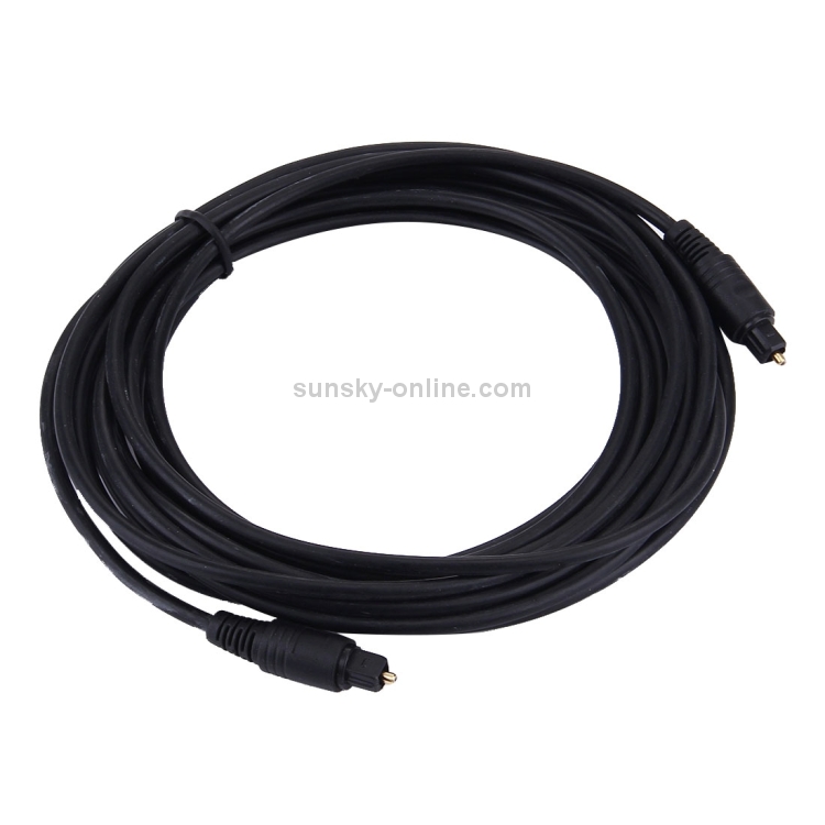Cable Toslink de fibra óptica de audio digital, longitud del cable: 5 m, diámetro exterior: 4,0 mm (chapado en oro) - 1