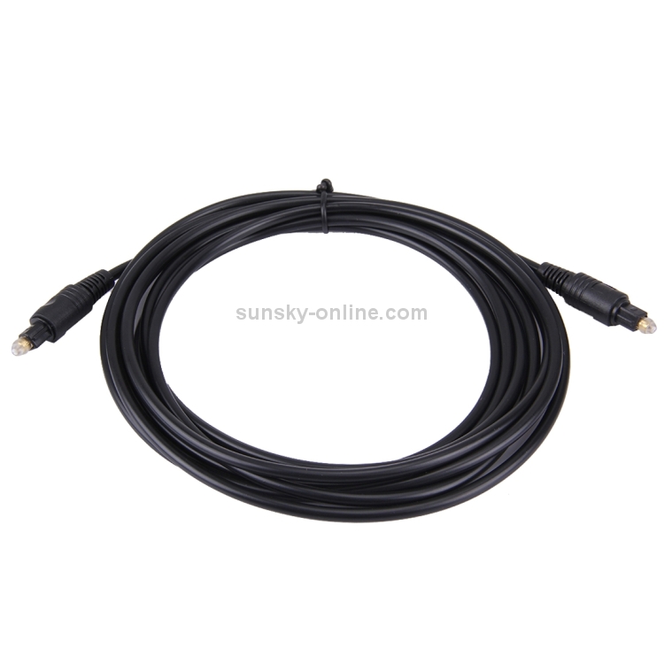 Cable Toslink de fibra óptica de audio digital, longitud del cable: 3 m, diámetro exterior: 4,0 mm (chapado en oro) - 1