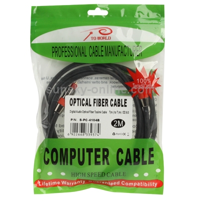 Cable Toslink de fibra óptica de audio digital Longitud: 1 m, OD: 6,0 mm - 3
