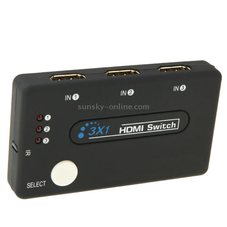 Mini selector 3x1 HD 1080P HDMI V1.3 con control remoto para HDTV / STB / DVD / Proyector / DVR - 2