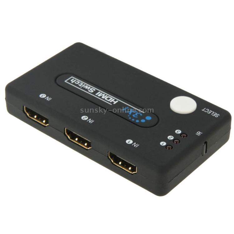 Mini selector 3x1 HD 1080P HDMI V1.3 con control remoto para HDTV / STB / DVD / Proyector / DVR - 3