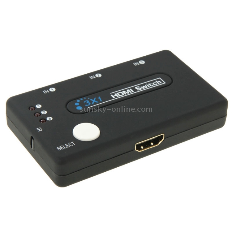 Mini selector 3x1 HD 1080P HDMI V1.3 con control remoto para HDTV / STB / DVD / Proyector / DVR - 4