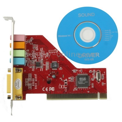 Tarjeta de sonido PCI Crystal 4 canales (rojo) - 4