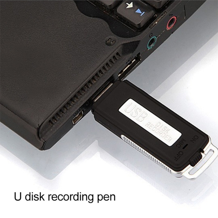 Mini registradora de entrevistas / unidad flash USB, construida en memoria de 4GB (Negro) - 5