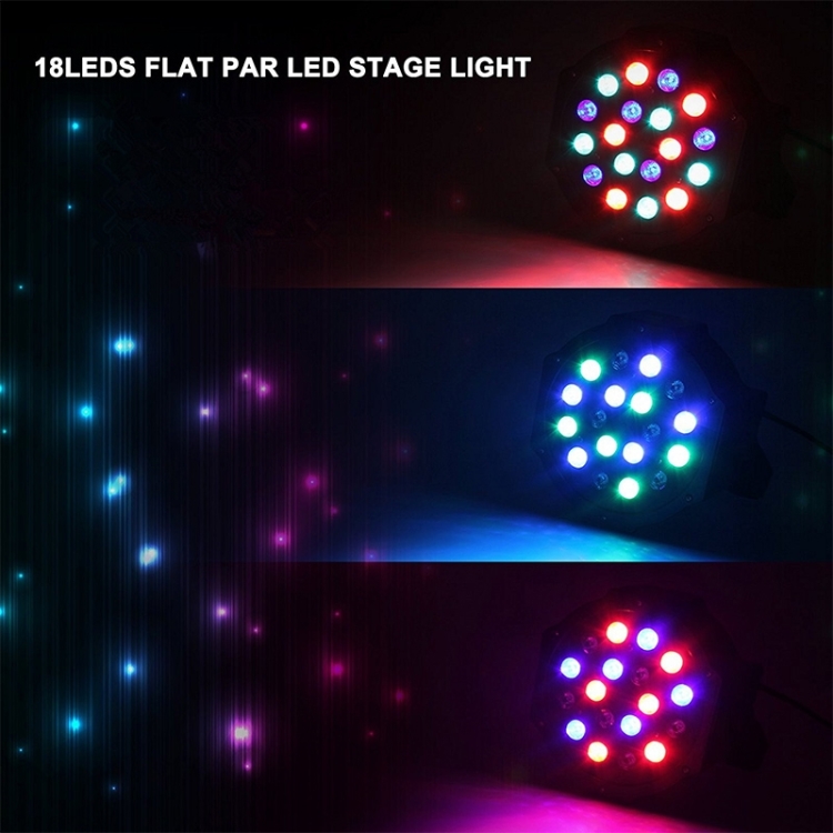 LEDB11 Plastic PAR Light DMX512 10W 18 LED RGB Stage Light, Master
